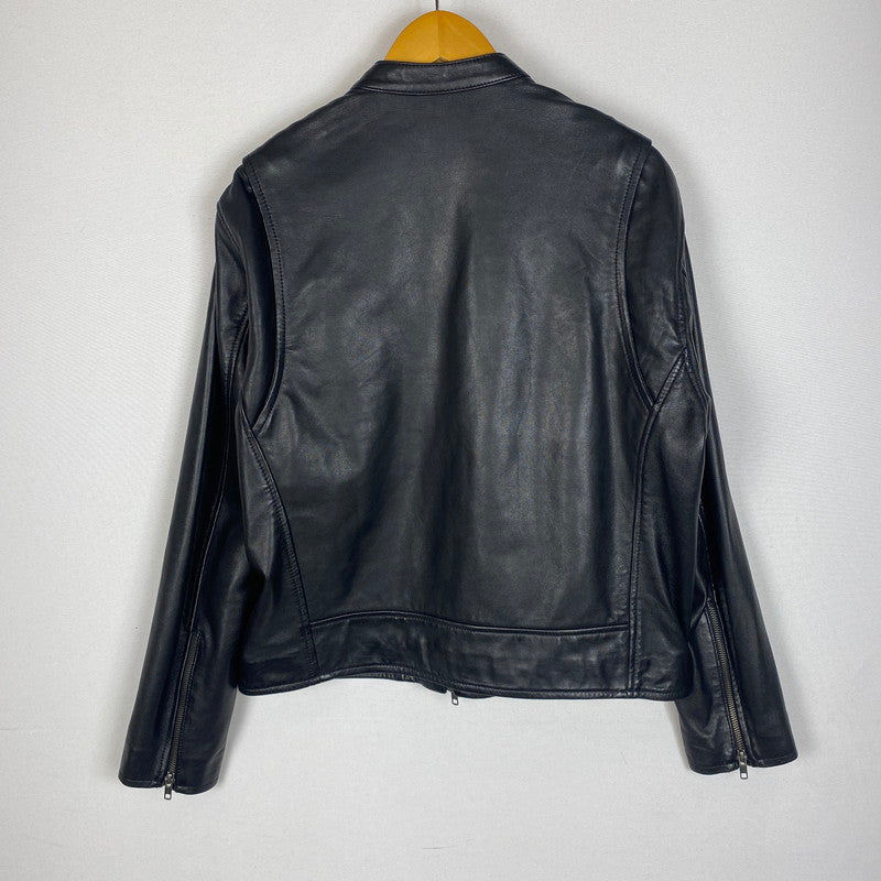 【中古美品】【メンズ】 JOURNAL STANDARD ジャーナルスタンダード 26's SHEEP SKIN WASHED LEATHER RIDERS JACKET 26-011-600-5570-1-0 シープスキン ウォッシュド レザー ライダース ジャケット ライトアウター 147-260325-ks-05-tei サイズ：M カラー：ブラック 万代Net店