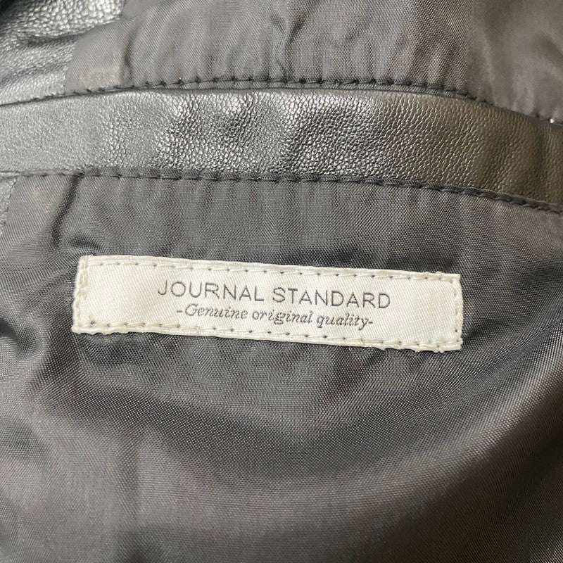 【中古美品】【メンズ】 JOURNAL STANDARD ジャーナルスタンダード 26's SHEEP SKIN WASHED LEATHER RIDERS JACKET 26-011-600-5570-1-0 シープスキン ウォッシュド レザー ライダース ジャケット ライトアウター 147-260325-ks-05-tei サイズ：M カラー：ブラック 万代Net店