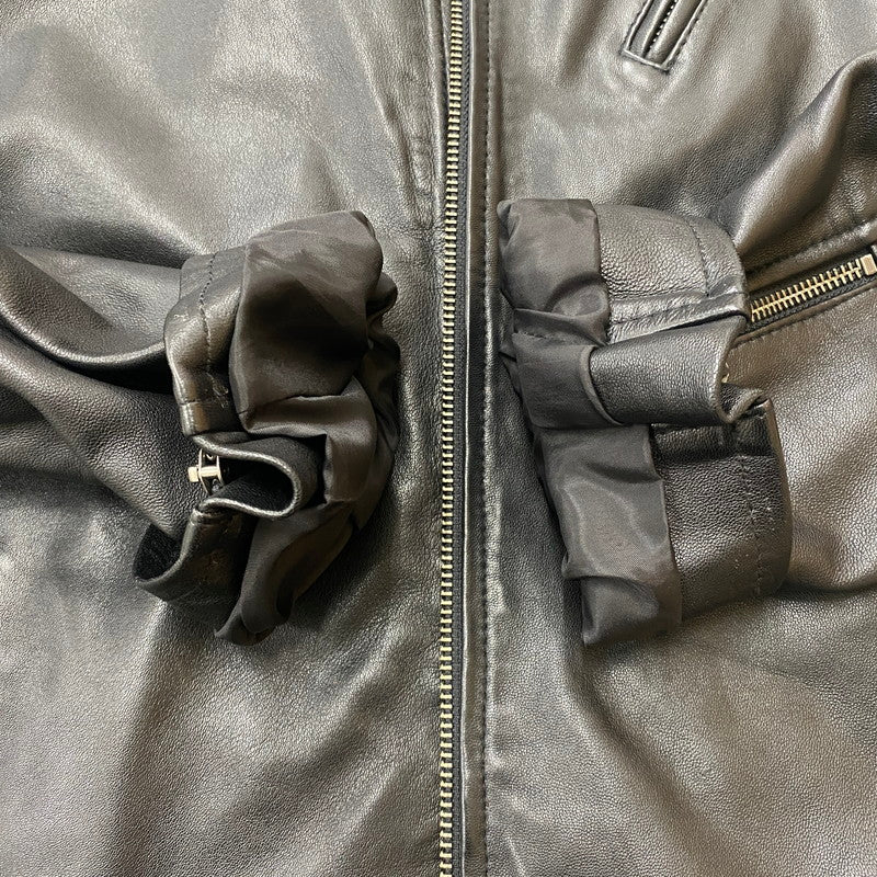 【中古美品】【メンズ】 JOURNAL STANDARD ジャーナルスタンダード 26's SHEEP SKIN WASHED LEATHER RIDERS JACKET 26-011-600-5570-1-0 シープスキン ウォッシュド レザー ライダース ジャケット ライトアウター 147-260325-ks-05-tei サイズ：M カラー：ブラック 万代Net店