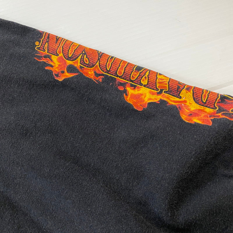 【中古品】【メンズ】 FLAME BIRD LOGO L/S TEE フレイム バード ロゴ ロングスリーブ Tシャツ 長袖 トップス 145-260401-ks-11-fuzh サイズ：L カラー：ブラック 万代Net店