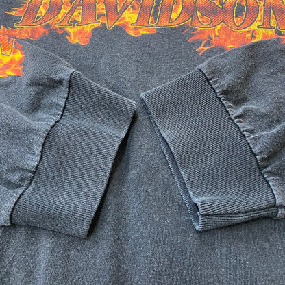 【中古品】【メンズ】 FLAME BIRD LOGO L/S TEE フレイム バード ロゴ ロングスリーブ Tシャツ 長袖 トップス 145-260401-ks-11-fuzh サイズ：L カラー：ブラック 万代Net店