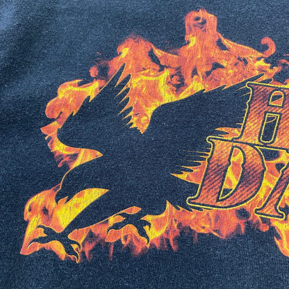 【中古品】【メンズ】 FLAME BIRD LOGO L/S TEE フレイム バード ロゴ ロングスリーブ Tシャツ 長袖 トップス 145-260401-ks-11-fuzh サイズ：L カラー：ブラック 万代Net店