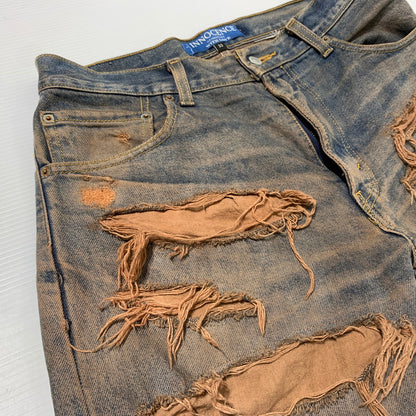 【中古品】【メンズ】 INNOCENCE イノセンス OVER DESTROY DENIM PANTS INODDM01 オーバー デストロイ デニムパンツ ボトムス ジーンズ ダメージ加工 153-260323-ko-05-tei サイズ：33 カラー：インディゴ 万代Net店