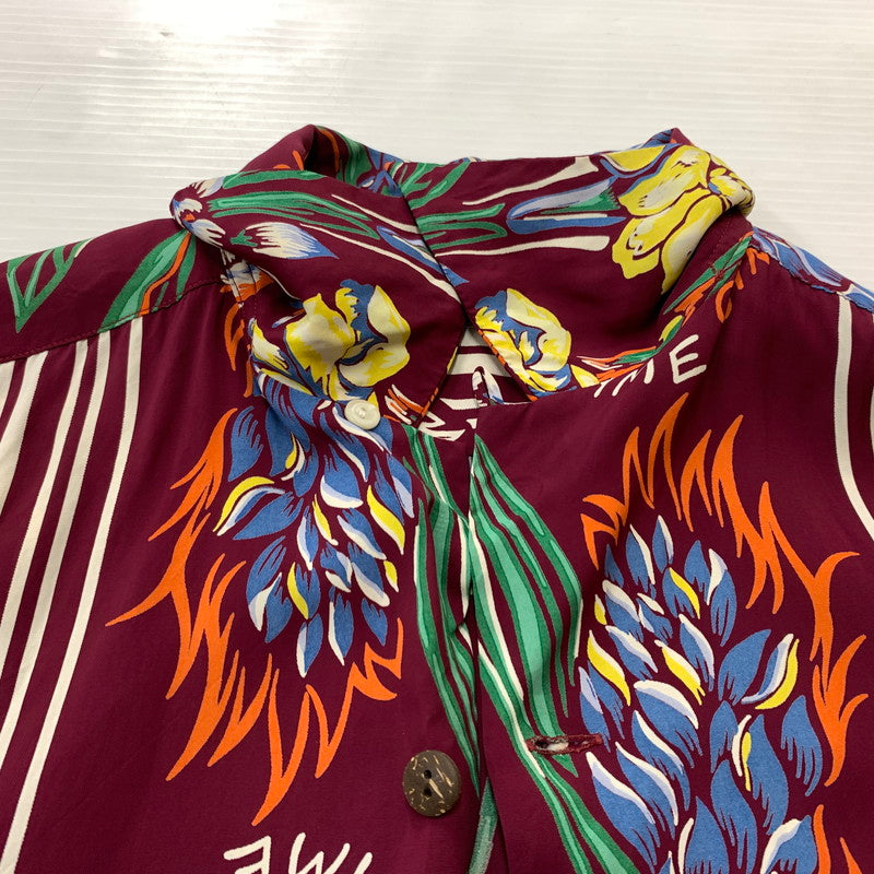 【中古品】【メンズ】 RAYON S/S GINGER BLOSSOM SHIRT SS34448 レーヨン ショートスリーブ ジンジャー ブロッサム シャツ トップス 半袖 アロハシャツ 145-260401-ko-03-fuzh サイズ：S カラー：ボルドー 万代Net店