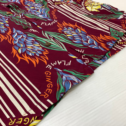 【中古品】【メンズ】 RAYON S/S GINGER BLOSSOM SHIRT SS34448 レーヨン ショートスリーブ ジンジャー ブロッサム シャツ トップス 半袖 アロハシャツ 145-260401-ko-03-fuzh サイズ：S カラー：ボルドー 万代Net店
