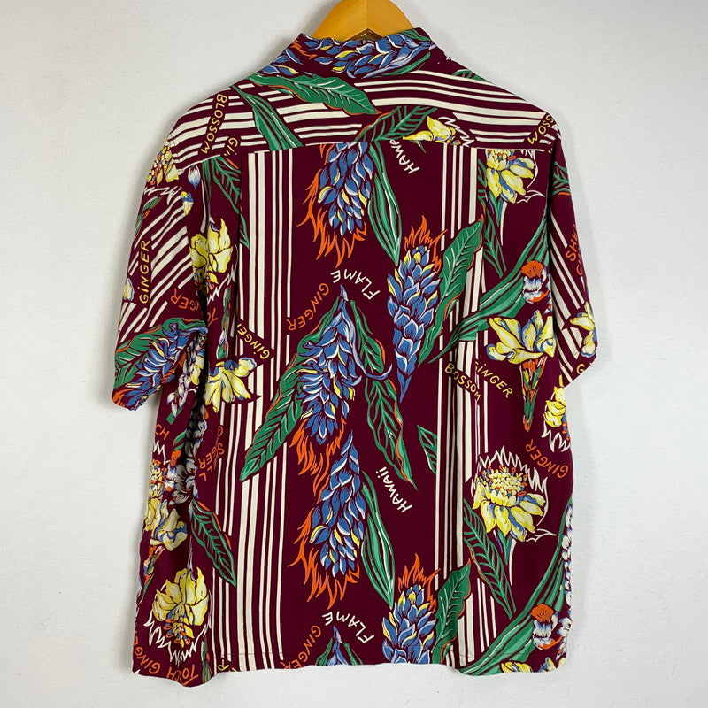 【中古品】【メンズ】 RAYON S/S GINGER BLOSSOM SHIRT SS34448 レーヨン ショートスリーブ ジンジャー ブロッサム シャツ トップス 半袖 アロハシャツ 145-260401-ko-03-fuzh サイズ：S カラー：ボルドー 万代Net店