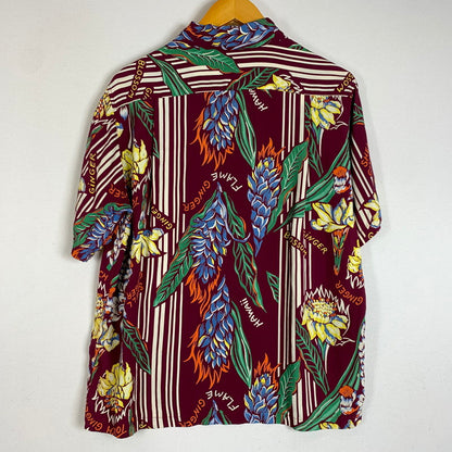 【中古品】【メンズ】 RAYON S/S GINGER BLOSSOM SHIRT SS34448 レーヨン ショートスリーブ ジンジャー ブロッサム シャツ トップス 半袖 アロハシャツ 145-260401-ko-03-fuzh サイズ：S カラー：ボルドー 万代Net店