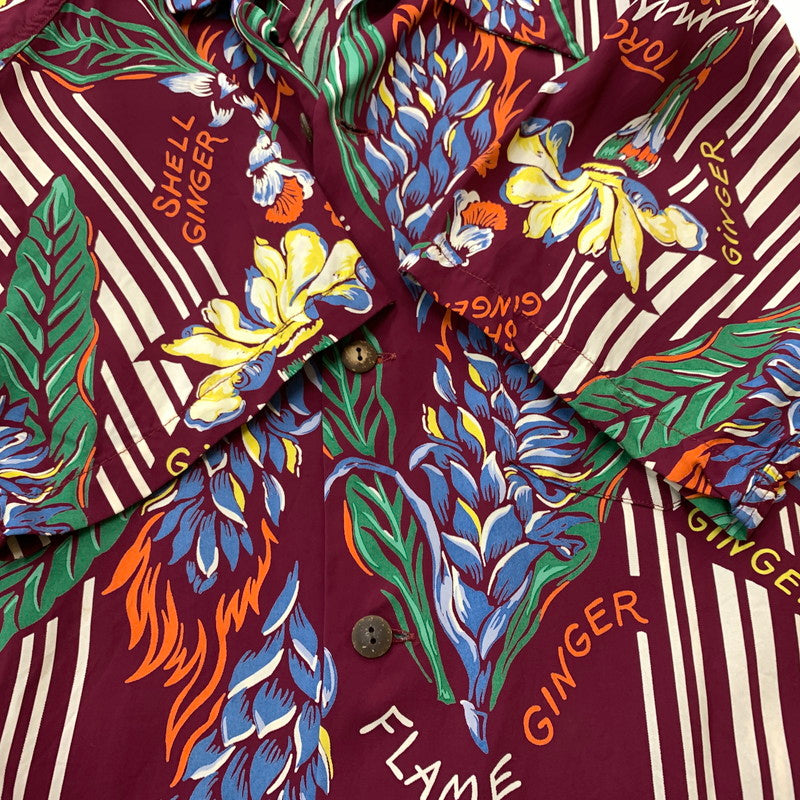 【中古品】【メンズ】 RAYON S/S GINGER BLOSSOM SHIRT SS34448 レーヨン ショートスリーブ ジンジャー ブロッサム シャツ トップス 半袖 アロハシャツ 145-260401-ko-03-fuzh サイズ：S カラー：ボルドー 万代Net店