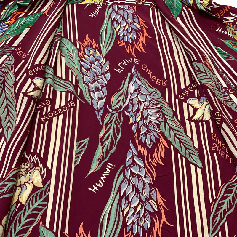 【中古品】【メンズ】 RAYON S/S GINGER BLOSSOM SHIRT SS34448 レーヨン ショートスリーブ ジンジャー ブロッサム シャツ トップス 半袖 アロハシャツ 145-260401-ko-03-fuzh サイズ：S カラー：ボルドー 万代Net店