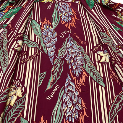 【中古品】【メンズ】 RAYON S/S GINGER BLOSSOM SHIRT SS34448 レーヨン ショートスリーブ ジンジャー ブロッサム シャツ トップス 半袖 アロハシャツ 145-260401-ko-03-fuzh サイズ：S カラー：ボルドー 万代Net店