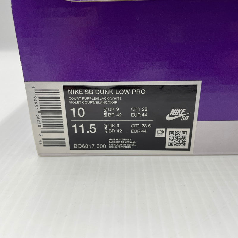 【中古品】【メンズ】 NIKE SB ナイキ エスビー DUNK LOW PRO "COURT PURPLE" BQ6817-500 ダンク ロー プロ コートパープル スニーカー 靴 160-260824-sa-04-tei サイズ：28 カラー：パープル 万代Net店