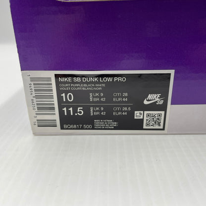 【中古品】【メンズ】 NIKE SB ナイキ エスビー DUNK LOW PRO "COURT PURPLE" BQ6817-500 ダンク ロー プロ コートパープル スニーカー 靴 160-260824-sa-04-tei サイズ：28 カラー：パープル 万代Net店