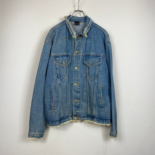 【中古品】【メンズ】 BAGARCH バガーチ BGHB バガーチ CRASH DAMAGE DENIM JACKET MADE IN KOREA クラッシュダメージ デニムジャケット アウター Gジャン 韓国製 142-261019-ss-10-teih サイズ：L カラー：インディゴ 万代Net店