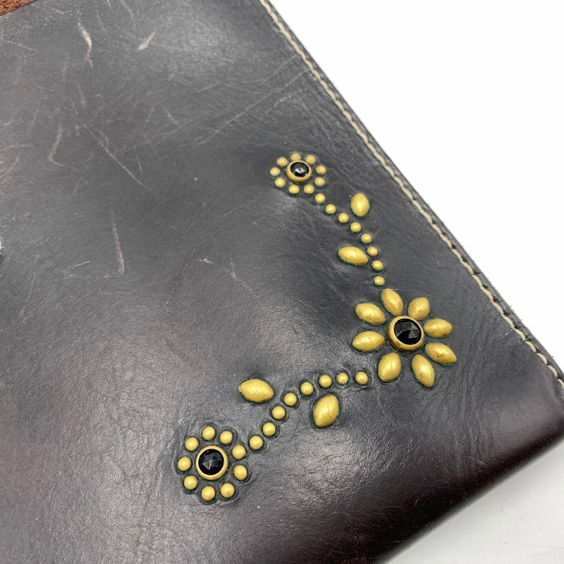 【現状渡し品】【メンズ】 HTC BLACK エイチティーシーブラック FLOWER DOCUMENT CASE DCFLR-BRS フラワードキュメントケース カバン 188-260404-ko-04-tei カラー：ブラウン系 万代Net店