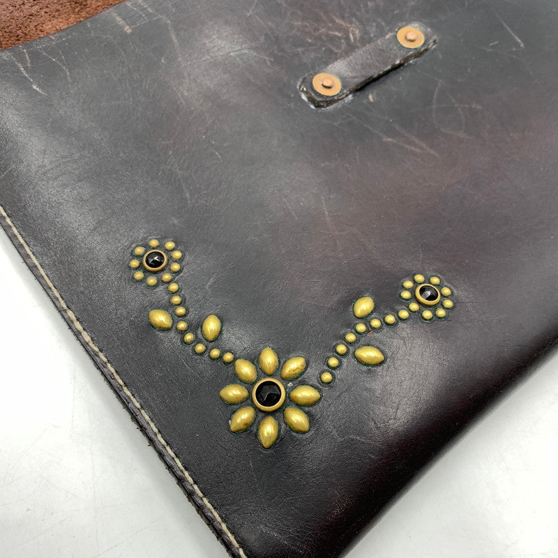 【現状渡し品】【メンズ】 HTC BLACK エイチティーシーブラック FLOWER DOCUMENT CASE DCFLR-BRS フラワードキュメントケース カバン 188-260404-ko-04-tei カラー：ブラウン系 万代Net店