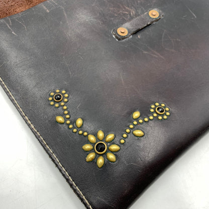 【現状渡し品】【メンズ】 HTC BLACK エイチティーシーブラック FLOWER DOCUMENT CASE DCFLR-BRS フラワードキュメントケース カバン 188-260404-ko-04-tei カラー：ブラウン系 万代Net店