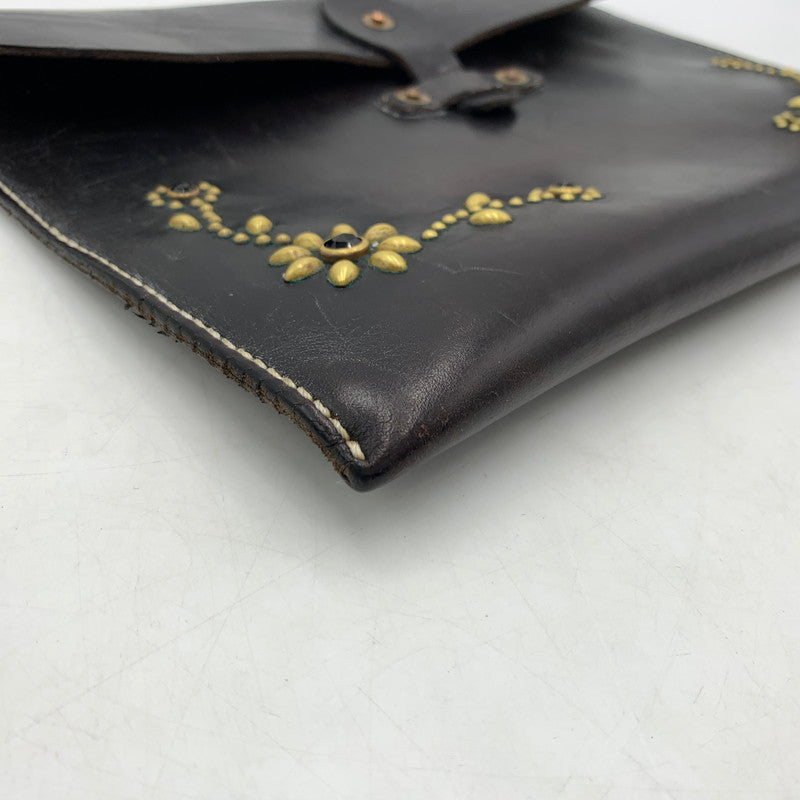 【現状渡し品】【メンズ】 HTC BLACK エイチティーシーブラック FLOWER DOCUMENT CASE DCFLR-BRS フラワードキュメントケース カバン 188-260404-ko-04-tei カラー：ブラウン系 万代Net店