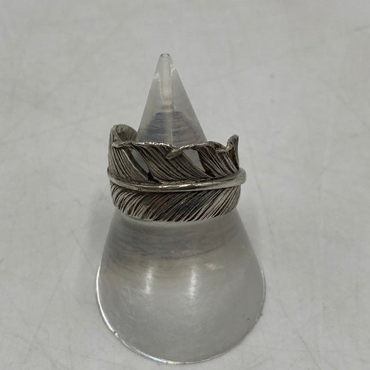【中古品】【メンズ】 KEN KIKUCHI ケンキクチ FEATHER RING フェザー リング 指輪 アクセサリー 191-260406-ks-19-tei サイズ：7号程度　※本体のみ カラー：SV925 万代Net店