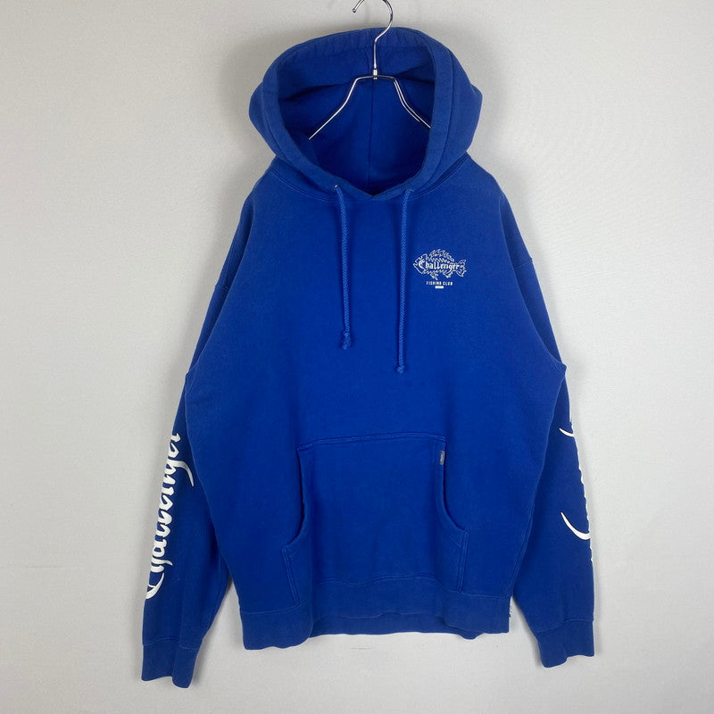 【中古品】【メンズ】 CHALLENGER チャレンジャー FISHING CLUB HOODIE フィッシング クラブ フーディ 長袖 トップス プルオーバーパーカー 142-260331-yo-05-tei サイズ：M カラー：ブルー 万代Net店