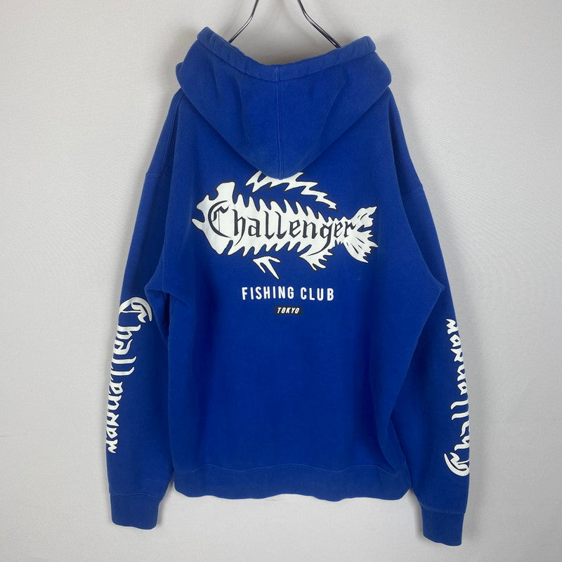 【中古品】【メンズ】 CHALLENGER チャレンジャー FISHING CLUB HOODIE フィッシング クラブ フーディ 長袖 トップス プルオーバーパーカー 142-260331-yo-05-tei サイズ：M カラー：ブルー 万代Net店