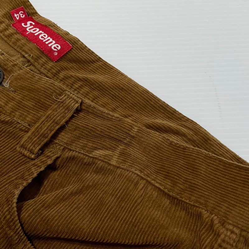 【中古品】【メンズ】 Supreme シュプリーム GONZ LOGO CORDUROY PAINTER PANT ゴンズ ロゴ コーデュロイ ペインター パンツ ボトムス 149-260404-yo-02-tei サイズ：34 カラー：ブラウン 万代Net店