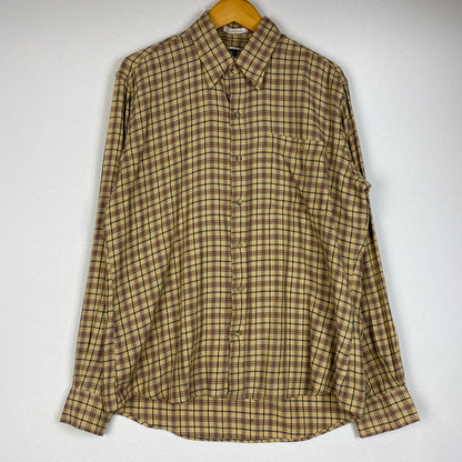 【現状渡し品】【メンズ】 SHELTER BAY by ARROW シェルターベイ バイ アロー BD L/S CHECK SHIRT ボタンダウン ロングスリーブ チェック シャツ 長袖トップス 145-260716-ss-06-tei サイズ：L カラー：ブラウン 万代Net店