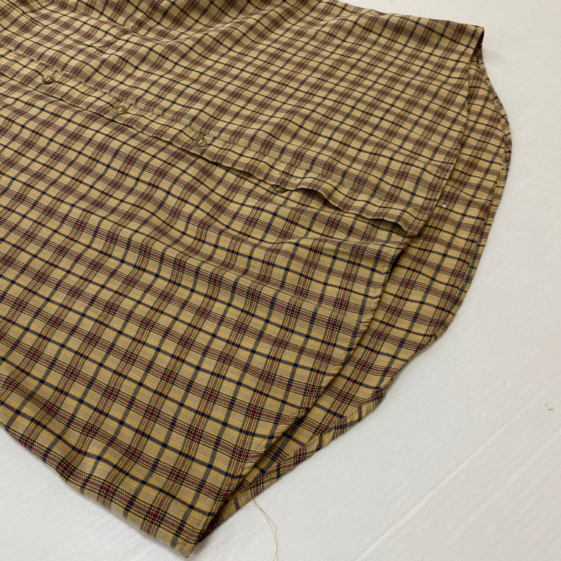 【現状渡し品】【メンズ】 SHELTER BAY by ARROW シェルターベイ バイ アロー BD L/S CHECK SHIRT ボタンダウン ロングスリーブ チェック シャツ 長袖トップス 145-260716-ss-06-tei サイズ：L カラー：ブラウン 万代Net店