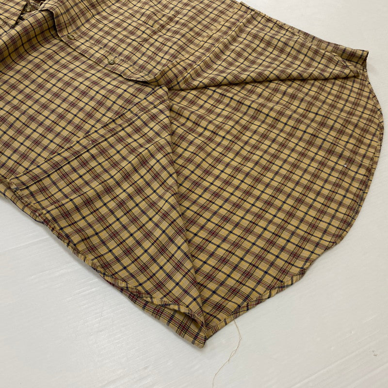 【現状渡し品】【メンズ】 SHELTER BAY by ARROW シェルターベイ バイ アロー BD L/S CHECK SHIRT ボタンダウン ロングスリーブ チェック シャツ 長袖トップス 145-260716-ss-06-tei サイズ：L カラー：ブラウン 万代Net店