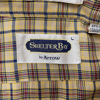 【現状渡し品】【メンズ】 SHELTER BAY by ARROW シェルターベイ バイ アロー BD L/S CHECK SHIRT ボタンダウン ロングスリーブ チェック シャツ 長袖トップス 145-260716-ss-06-tei サイズ：L カラー：ブラウン 万代Net店