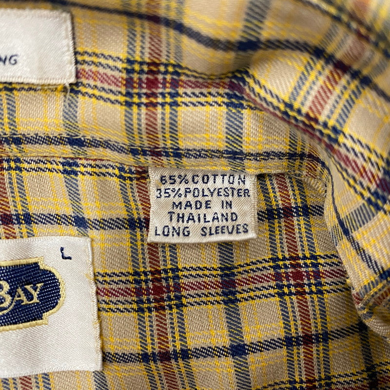 【現状渡し品】【メンズ】 SHELTER BAY by ARROW シェルターベイ バイ アロー BD L/S CHECK SHIRT ボタンダウン ロングスリーブ チェック シャツ 長袖トップス 145-260716-ss-06-tei サイズ：L カラー：ブラウン 万代Net店