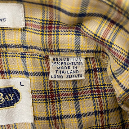 【現状渡し品】【メンズ】 SHELTER BAY by ARROW シェルターベイ バイ アロー BD L/S CHECK SHIRT ボタンダウン ロングスリーブ チェック シャツ 長袖トップス 145-260716-ss-06-tei サイズ：L カラー：ブラウン 万代Net店