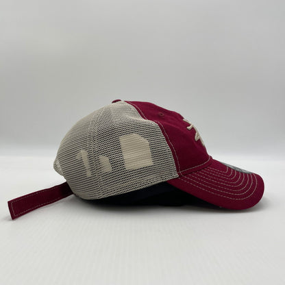 【中古品】【メンズ】 STUSSY ステューシー × NEW ERA ニューエラ 別注 コラボ 9TWENTY BASIC TRUCKER 1311126 ナイントゥエンティベーシック トラッカー キャップ 帽子 185-260704-yo-10-tei サイズ：57cm カラー：CARDINAL 万代Net店