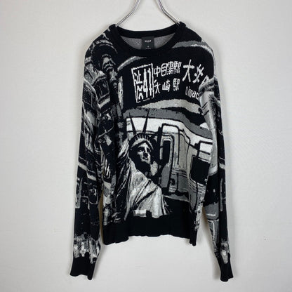 【中古品】【メンズ】 WORLDWIDE COMMUTER SWEATER FA25 KN00558 ワールドワイドコミューターセーター 長袖 トップス 142-260401-ks-14-fuzh サイズ：S カラー：総柄 万代Net店