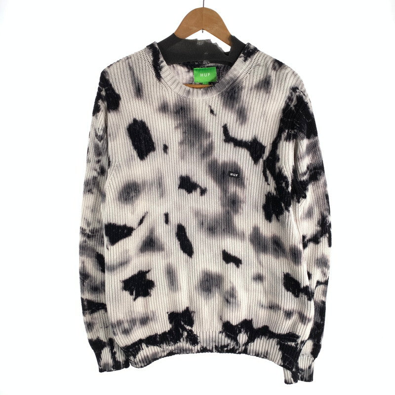 【メンズ】 HUF BAR LOGO TIE DYE CREW SWEATER ハフ バーロゴタイダイクルーネック セーター ニット ブランド 古着 142-260509-gm-29-fuz サイズ：S カラー：グレー 万代Net店