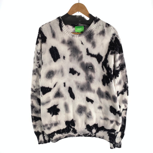 【メンズ】 HUF BAR LOGO TIE DYE CREW SWEATER ハフ バーロゴタイダイクルーネック セーター ニット ブランド 古着 142-260509-gm-29-fuz サイズ：S カラー：グレー 万代Net店