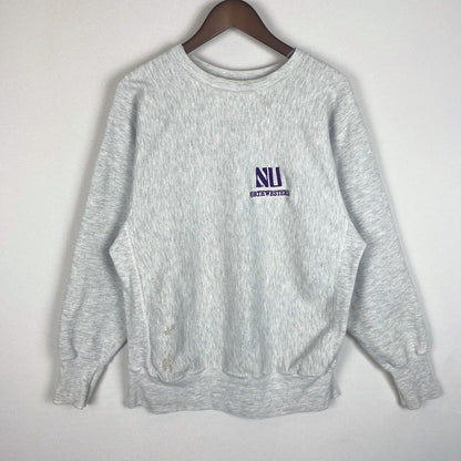 【現状渡し品】【メンズ】 Champion チャンピオン 90's REVERSE WEAVE COLLEGE LOGO SWEAT 90年代 リバースウィーブ カレッジロゴ NU刺繍 スウェット 長袖 トップス トレーナー 目無し 刺繍タグ 145-260331-yo-10-tei サイズ：L カラー：グレー 万代Net店