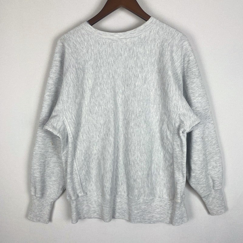 【現状渡し品】【メンズ】 Champion チャンピオン 90's REVERSE WEAVE COLLEGE LOGO SWEAT 90年代 リバースウィーブ カレッジロゴ NU刺繍 スウェット 長袖 トップス トレーナー 目無し 刺繍タグ 145-260331-yo-10-tei サイズ：L カラー：グレー 万代Net店