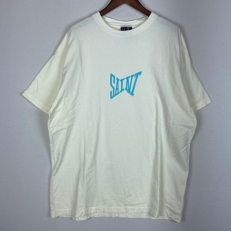 【ジャンク品】【メンズ】 SAINT Mxxxxxx SAINT MICHAEL セントマイケル 24SS RIBON SAINT TEE SM-YS8-0000-012 リボン セント Tシャツ 半袖 トップス 140-260401-ks-09-tei サイズ：XXL/※全体的に変色あり カラー：ホワイト/ブルー 万代Net店