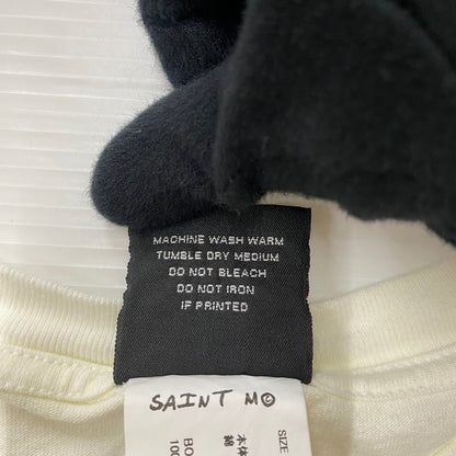 【ジャンク品】【メンズ】 SAINT Mxxxxxx SAINT MICHAEL セントマイケル 24SS RIBON SAINT TEE SM-YS8-0000-012 リボン セント Tシャツ 半袖 トップス 140-260401-ks-09-tei サイズ：XXL/※全体的に変色あり カラー：ホワイト/ブルー 万代Net店