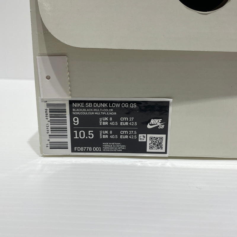 【中古品】【メンズ】 NIKE ナイキ × Supreme シュプリーム 別注 コラボ FD8778-001 SB DUNKLOW OG QS スニーカー 靴 160-260715-ko-04-tei サイズ：27cm カラー：ブラック 万代Net店