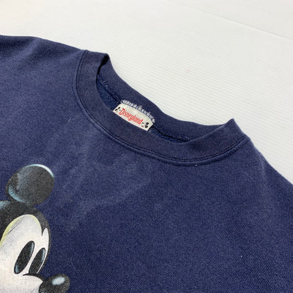【中古品】【メンズ】 Disney ディズニー 90's MICKEY SWEAT SHIRT 90年代 ミッキー スウェット トップス トレーナー 145-260401-ko-13-tei サイズ：不明 カラー：ネイビー 万代Net店