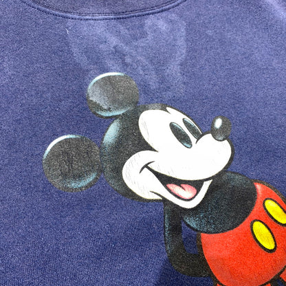 【中古品】【メンズ】 Disney ディズニー 90's MICKEY SWEAT SHIRT 90年代 ミッキー スウェット トップス トレーナー 145-260401-ko-13-tei サイズ：不明 カラー：ネイビー 万代Net店