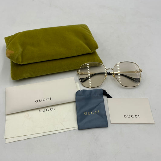 【中古品】【メンズ】 GUCCI グッチ SUNGLASSES GG1089SA-005 サングラス アクセサリー アイウェア チェーンホール 203-260404-ko-06-tei サイズ：61□15-145 カラー：ゴールド 万代Net店