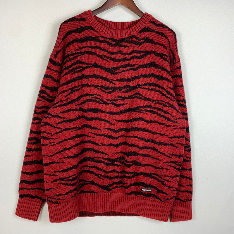 【中古品】【メンズ】 TIGER MOHAIR JAQUARD KNIT SWEATER 25FW-WMK-KN05 タイガー モヘア ジャカード ニット セーター トップス 140-260331-ko-11-fuzh サイズ：L カラー：レッド 万代Net店
