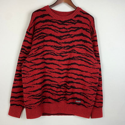 【中古品】【メンズ】 TIGER MOHAIR JAQUARD KNIT SWEATER 25FW-WMK-KN05 タイガー モヘア ジャカード ニット セーター トップス 140-260331-ko-11-fuzh サイズ：L カラー：レッド 万代Net店
