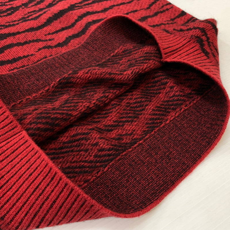 【中古品】【メンズ】 TIGER MOHAIR JAQUARD KNIT SWEATER 25FW-WMK-KN05 タイガー モヘア ジャカード ニット セーター トップス 140-260331-ko-11-fuzh サイズ：L カラー：レッド 万代Net店