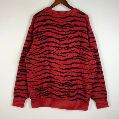 【中古品】【メンズ】 TIGER MOHAIR JAQUARD KNIT SWEATER 25FW-WMK-KN05 タイガー モヘア ジャカード ニット セーター トップス 140-260331-ko-11-fuzh サイズ：L カラー：レッド 万代Net店