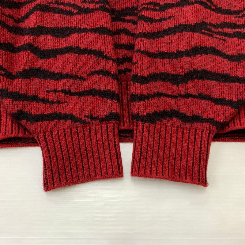 【中古品】【メンズ】 TIGER MOHAIR JAQUARD KNIT SWEATER 25FW-WMK-KN05 タイガー モヘア ジャカード ニット セーター トップス 140-260331-ko-11-fuzh サイズ：L カラー：レッド 万代Net店
