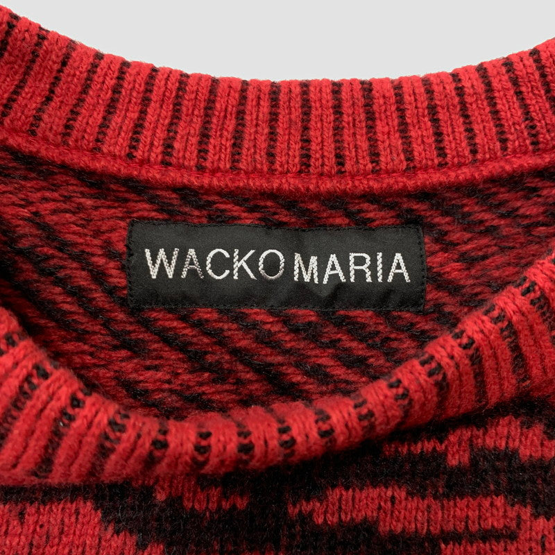 【中古品】【メンズ】 TIGER MOHAIR JAQUARD KNIT SWEATER 25FW-WMK-KN05 タイガー モヘア ジャカード ニット セーター トップス 140-260331-ko-11-fuzh サイズ：L カラー：レッド 万代Net店