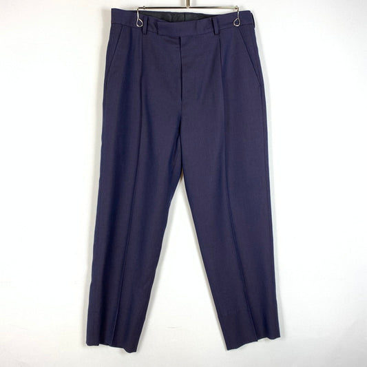 【中古品】【メンズ】 DORMEUIL PLEATED TROUSERS ドーメル プリーツ トラウザー ボトムス スラックスパンツ 151-260331-ko-24-fuzh サイズ：M カラー：ネイビー/パープル系 万代Net店